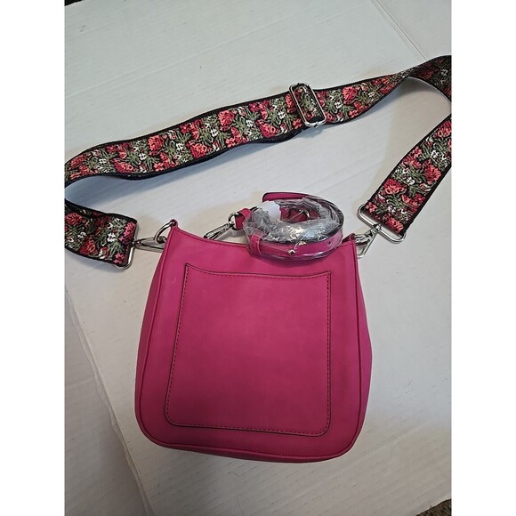 K. Carroll Ashley Crossbody Bag Purse Vegan Suede 2 Straps Guitar Floral - Picture 4 of 10